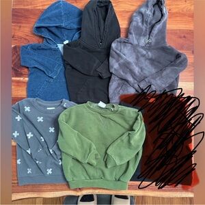 Boys sweatshirt bundle of 6- gap, zara, grayson mini, joe’s jeans- size 2-3